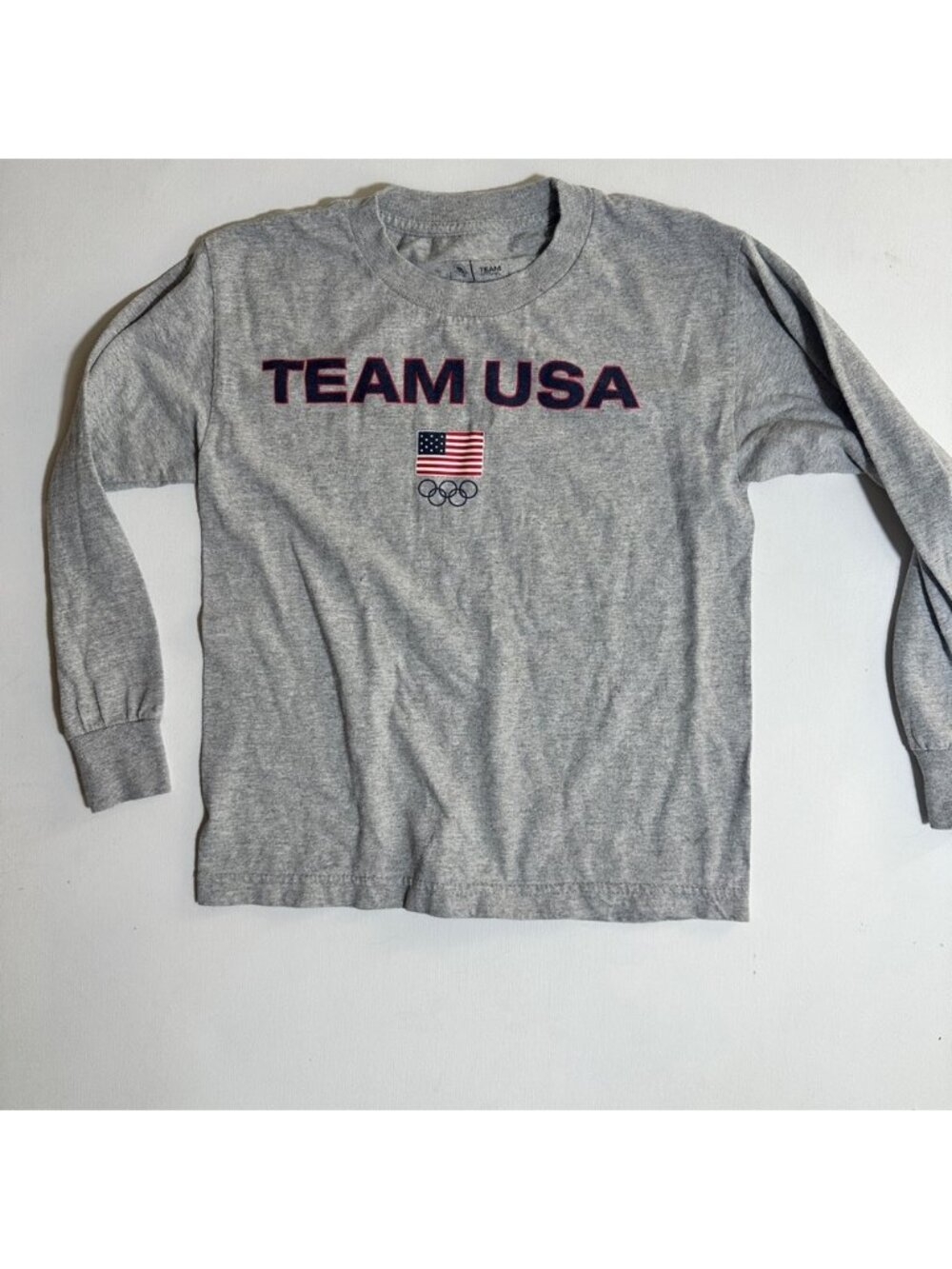 Team Apparel Heather Gray Team USA Long Sleeve Tee